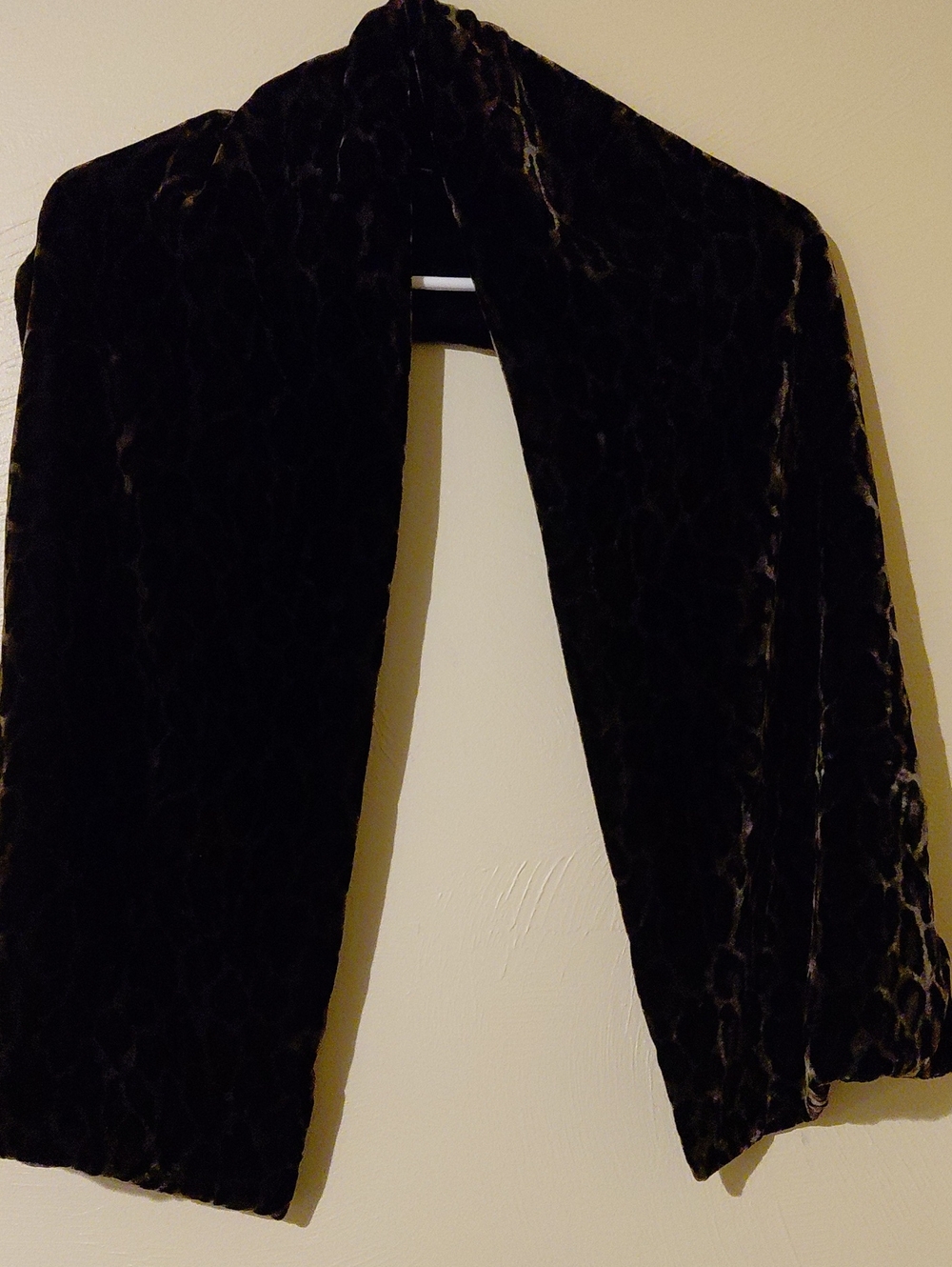 Plush Black Velvet Women's Scarf - Luxe Draping Wrap